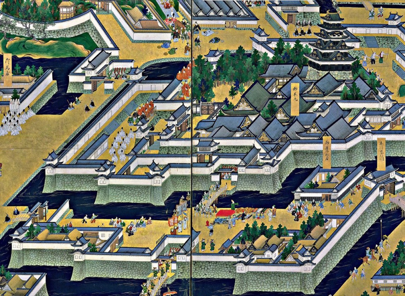 江戸図屏風に描かれた江戸城の中枢と天守