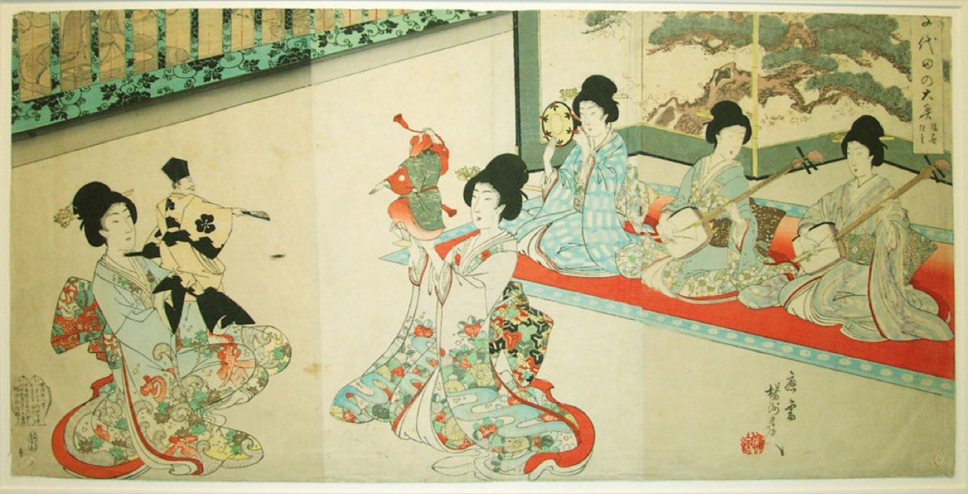 楊洲周延『千代田之大奥』より（明治期に江戸城大奥の年中行事を回顧して描いた錦絵）