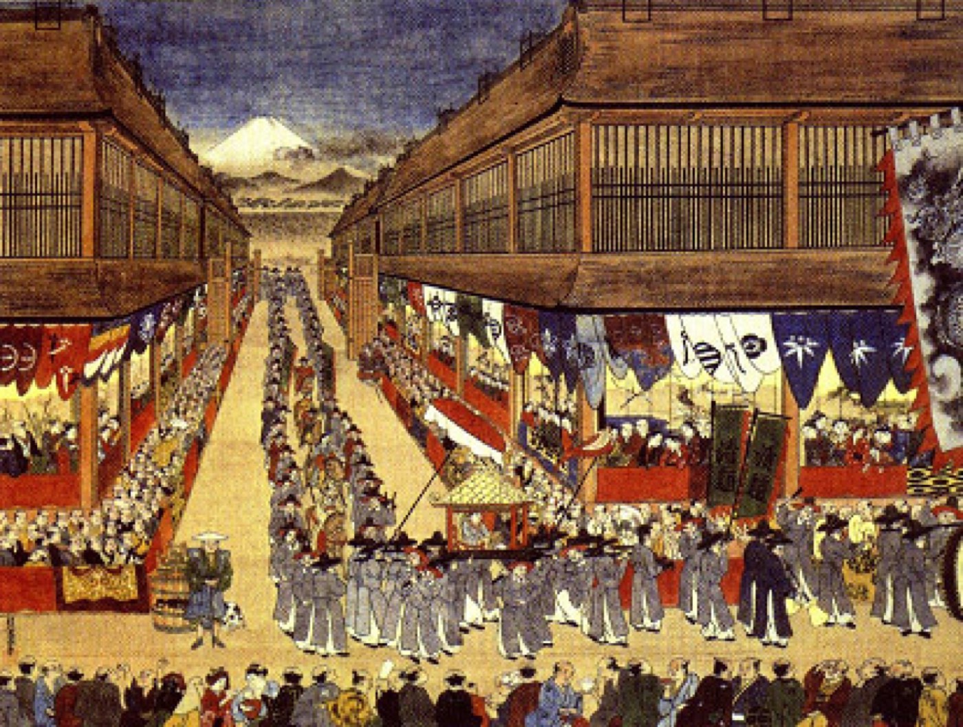 寛延元年（1748）の朝鮮通信使が江戸を行く行列図